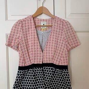 Elevenses Pink and Black Patterned Blazer